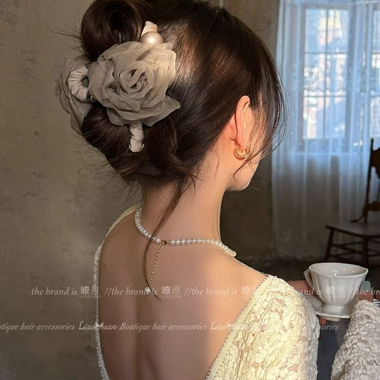 Encounter Spring Day~ Super Immortal Three-dimensional Flower Hairpin Female Head Grab Clip Large Shark Clip 2025 New High-end