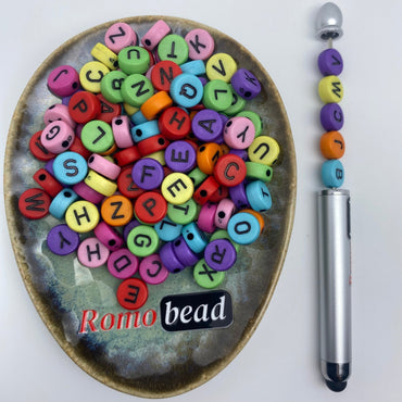 87. flat circle letter beads - Romo bead