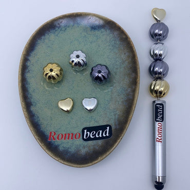 9. pumpkin and heart beads - Romo bead