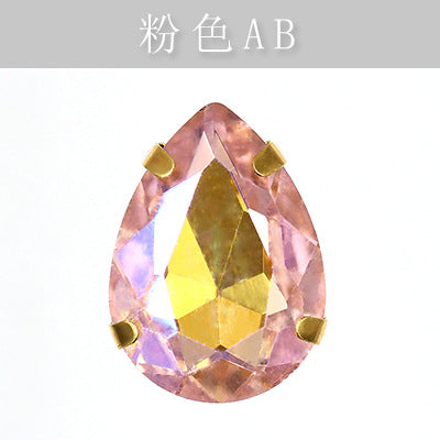 Direct supply of gold-backed waterdrop glass claw rhinestones, bridal dresses, apparel, crystal jewelry, accessories, and multi-color waterdrop claw rhinestones