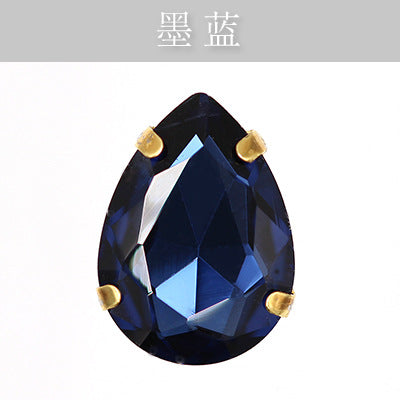 Direct supply of gold-backed waterdrop glass claw rhinestones, bridal dresses, apparel, crystal jewelry, accessories, and multi-color waterdrop claw rhinestones
