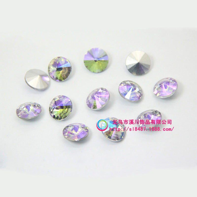 Xichuan source of origin: pointed bottom dazzling satellite glass drills, water rhinestone surface coating, color selection, DIY diamond attachment parts wholesale
