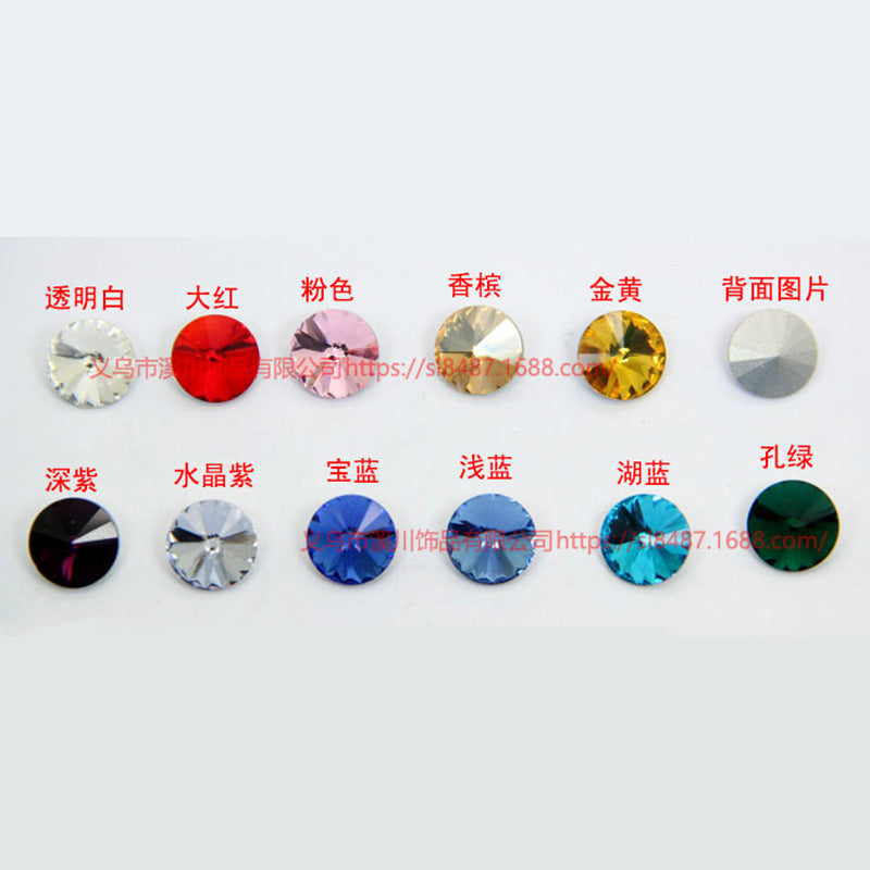 Xichuan source of origin: pointed bottom dazzling satellite glass drills, water rhinestone surface coating, color selection, DIY diamond attachment parts wholesale