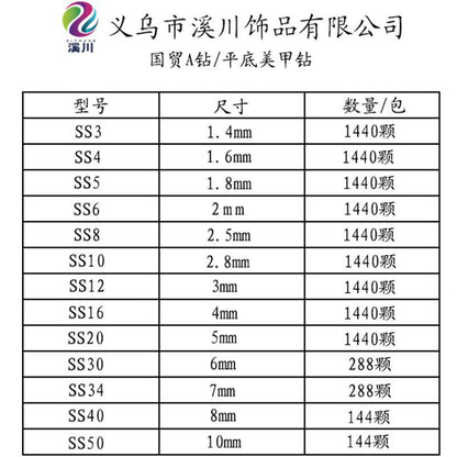 Source of origin: round flat-bottom drill, nail art drill, mobile phone accessories, phone case, apparel, rhinestone material, nail flat bottom drill