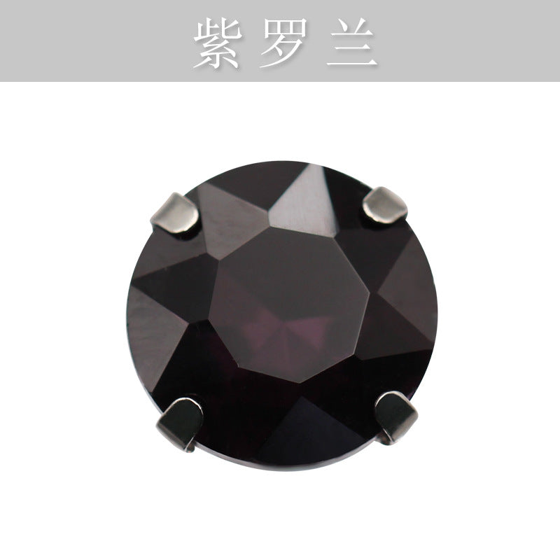 Four-corner gemstone flower crystal claw diamond thickened with base support Hand stitched rhinestone event dinner wear accessories claw drill