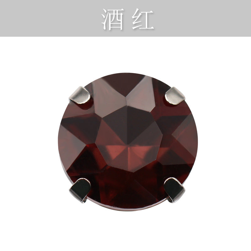 Four-corner gemstone flower crystal claw diamond thickened with base support Hand stitched rhinestone event dinner wear accessories claw drill