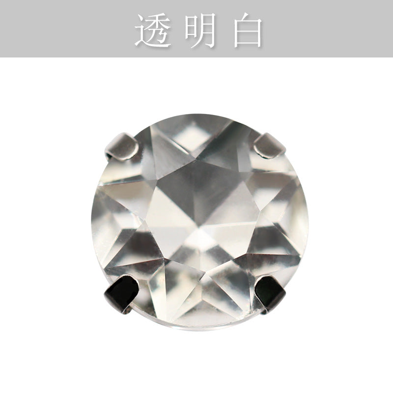 Four-corner gemstone flower crystal claw diamond thickened with base support Hand stitched rhinestone event dinner wear accessories claw drill