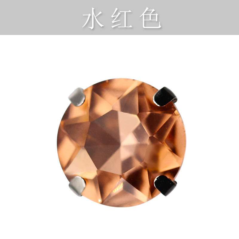Four-corner gemstone flower crystal claw diamond thickened with base support Hand stitched rhinestone event dinner wear accessories claw drill