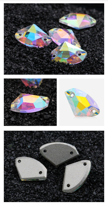 Axe Flat Buckle - Flat Bottom Special-Shaped Hand-Sewn Rhinestones Real Silver Plating Shoe Accessories Luggage Clothing