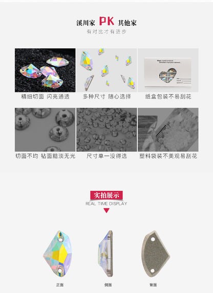 Axe Flat Buckle - Flat Bottom Special-Shaped Hand-Sewn Rhinestones Real Silver Plating Shoe Accessories Luggage Clothing