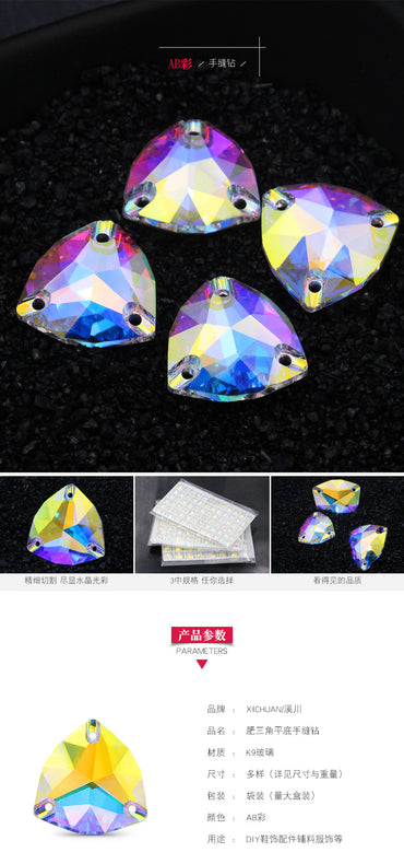 K9 Fat Triangle Flat Bottom - Hand-Stitched Drill Artificial Perforation Hat Jewelry Shoes Accessories