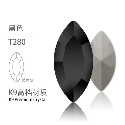 Cross-border Internet celebrity K9 diamond-shaped diamond pointed bottom, special-shaped marquise crystal diamond earrings, necklace accessories, nail art, sparkling diamonds