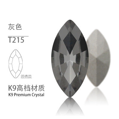 Cross-border Internet celebrity K9 diamond-shaped diamond pointed bottom, special-shaped marquise crystal diamond earrings, necklace accessories, nail art, sparkling diamonds