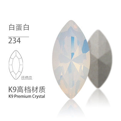 Cross-border Internet celebrity K9 diamond-shaped diamond pointed bottom, special-shaped marquise crystal diamond earrings, necklace accessories, nail art, sparkling diamonds