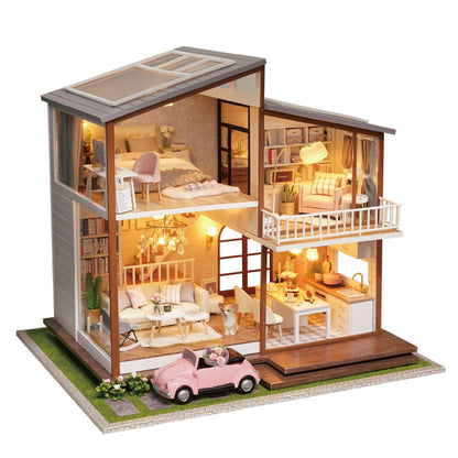 Smart Fun House DIY Cottage Slow Time Wooden Assembly Villa Loft Model Cottage Creative DIY Handmade Gifts