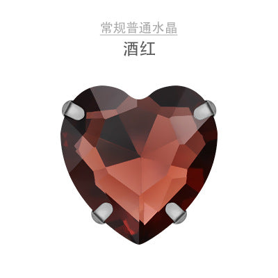 Heart Crystal Claw Rhinestones with Holes - Glass Hand-Sewn Wedding Dress Event Accessories
