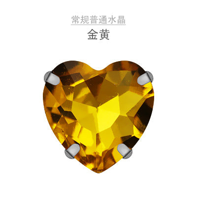 Heart Crystal Claw Rhinestones with Holes - Glass Hand-Sewn Wedding Dress Event Accessories