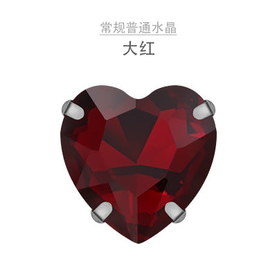 Heart Crystal Claw Rhinestones with Holes - Glass Hand-Sewn Wedding Dress Event Accessories