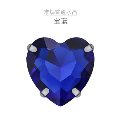 Heart Crystal Claw Rhinestones with Holes - Glass Hand-Sewn Wedding Dress Event Accessories