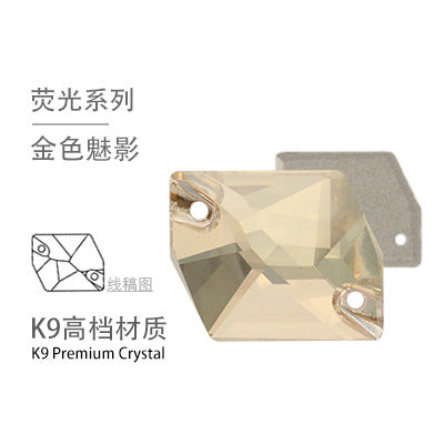 Flat Bottom Double Hole Special-Shaped Diamond - Super Flash AB Color Hand-Stitched Shoe Clothing Accessories