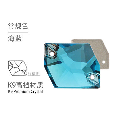 Flat Bottom Double Hole Special-Shaped Diamond - Super Flash AB Color Hand-Stitched Shoe Clothing Accessories