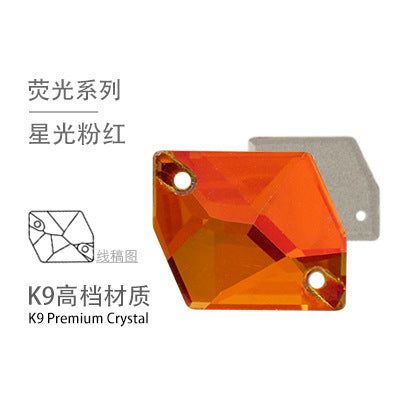 Flat Bottom Double Hole Special-Shaped Diamond - Super Flash AB Color Hand-Stitched Shoe Clothing Accessories
