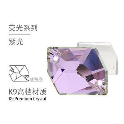 Flat Bottom Double Hole Special-Shaped Diamond - Super Flash AB Color Hand-Stitched Shoe Clothing Accessories