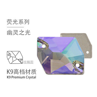 Flat Bottom Double Hole Special-Shaped Diamond - Super Flash AB Color Hand-Stitched Shoe Clothing Accessories