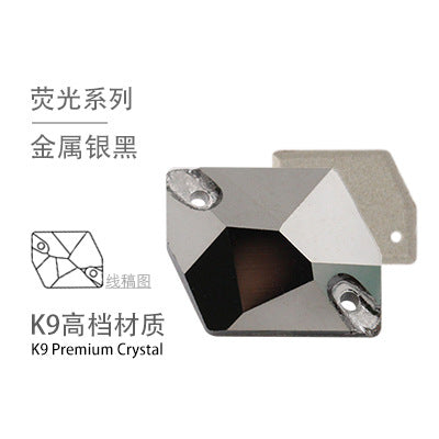 Flat Bottom Double Hole Special-Shaped Diamond - Super Flash AB Color Hand-Stitched Shoe Clothing Accessories