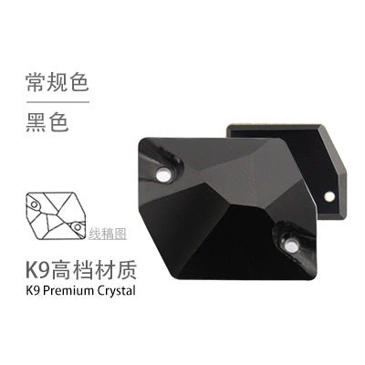 Flat Bottom Double Hole Special-Shaped Diamond - Super Flash AB Color Hand-Stitched Shoe Clothing Accessories