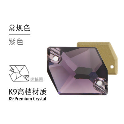 Flat Bottom Double Hole Special-Shaped Diamond - Super Flash AB Color Hand-Stitched Shoe Clothing Accessories