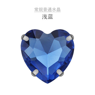 Heart Crystal Claw Rhinestones with Holes - Glass Hand-Sewn Wedding Dress Event Accessories