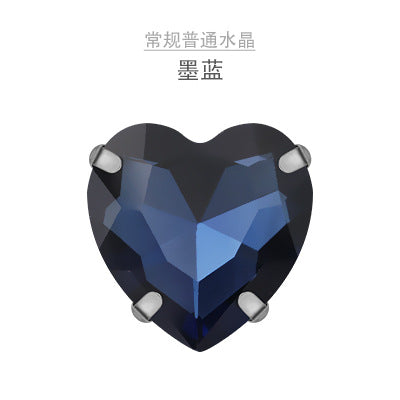 Heart Crystal Claw Rhinestones with Holes - Glass Hand-Sewn Wedding Dress Event Accessories