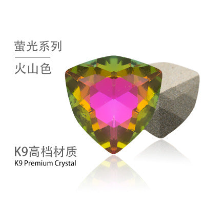 Fat triangle pointed bottom, special-shaped crystal diamond, tiger head glass diamond, clothing, shoes, bags, accessories, accessories, fat triangle rhinestone