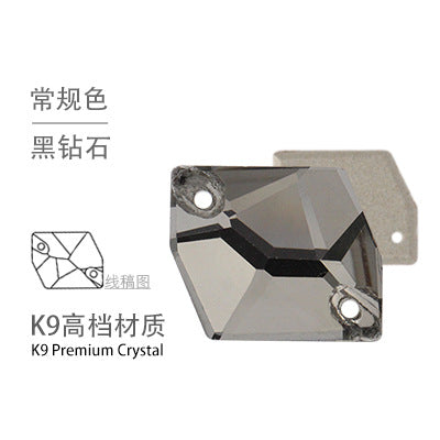Flat Bottom Double Hole Special-Shaped Diamond - Super Flash AB Color Hand-Stitched Shoe Clothing Accessories