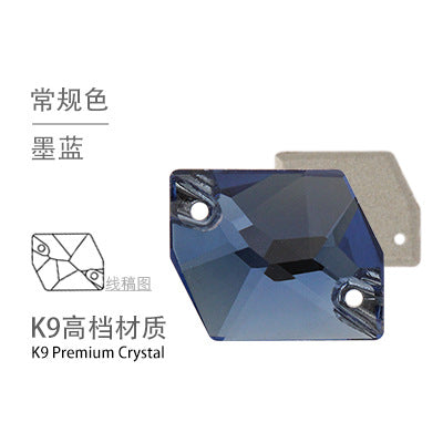 Flat Bottom Double Hole Special-Shaped Diamond - Super Flash AB Color Hand-Stitched Shoe Clothing Accessories