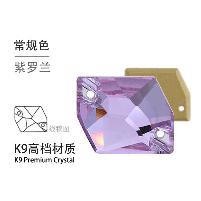 Flat Bottom Double Hole Special-Shaped Diamond - Super Flash AB Color Hand-Stitched Shoe Clothing Accessories