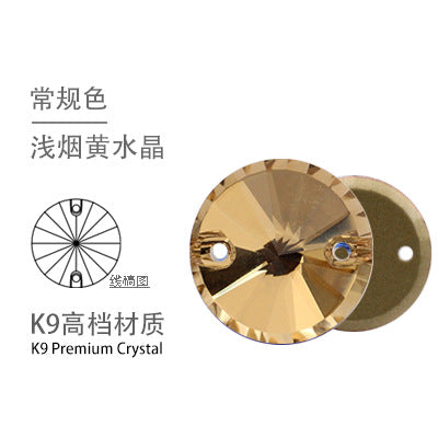 K9 Rivoli Flat Buckle Rhinestone - Double Hole Perforated Hand Sewing Drill Wedding Dress Decoration Super Flash