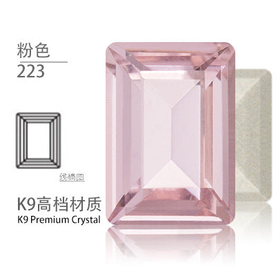 Cross-border new rectangular right-angle drill, special-shaped pointed bottom water rhinestone clothing accessories, diamond-pointed bottom rectangular right-angle diamond