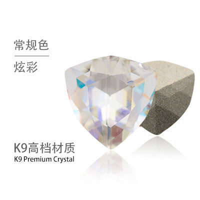 Fat triangle pointed bottom, special-shaped crystal diamond, tiger head glass diamond, clothing, shoes, bags, accessories, accessories, fat triangle rhinestone