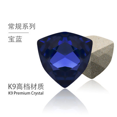 Fat triangle pointed bottom, special-shaped crystal diamond, tiger head glass diamond, clothing, shoes, bags, accessories, accessories, fat triangle rhinestone