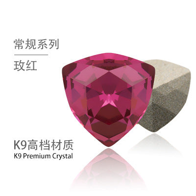 Fat triangle pointed bottom, special-shaped crystal diamond, tiger head glass diamond, clothing, shoes, bags, accessories, accessories, fat triangle rhinestone