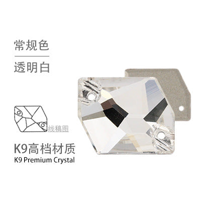 Flat Bottom Double Hole Special-Shaped Diamond - Super Flash AB Color Hand-Stitched Shoe Clothing Accessories