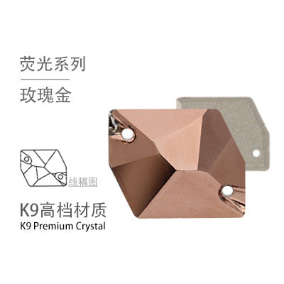 Flat Bottom Double Hole Special-Shaped Diamond - Super Flash AB Color Hand-Stitched Shoe Clothing Accessories