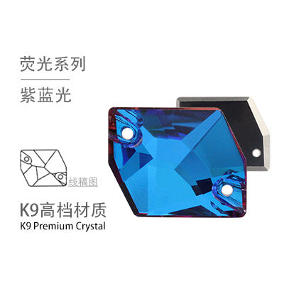Flat Bottom Double Hole Special-Shaped Diamond - Super Flash AB Color Hand-Stitched Shoe Clothing Accessories