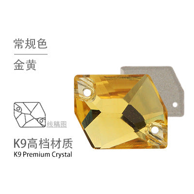 Flat Bottom Double Hole Special-Shaped Diamond - Super Flash AB Color Hand-Stitched Shoe Clothing Accessories