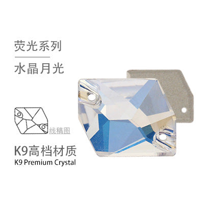 Flat Bottom Double Hole Special-Shaped Diamond - Super Flash AB Color Hand-Stitched Shoe Clothing Accessories
