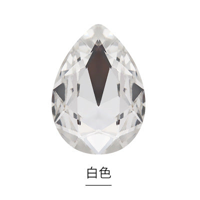Drop Shape Diamond, Real Silver Plated Bottom Glass, Rhinestone Luggage, Hair Accessories, Accessories, Culet Drop Diamond