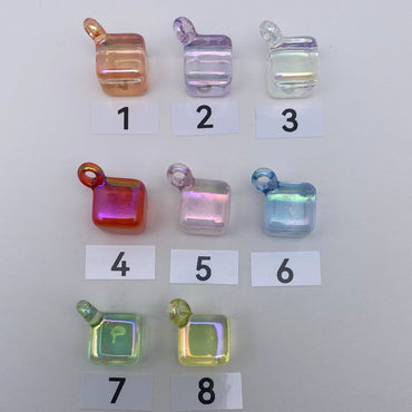 18. clear UV pendant cube beads