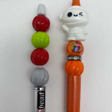 94a. pumpkin round halloween beads